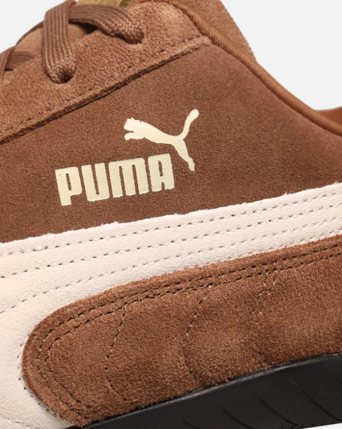 Brown & Cream Slim Low-Top Sneakers with Black Wraparound Sole