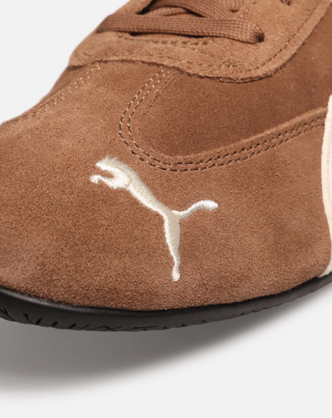 Brown & Cream Slim Low-Top Sneakers with Black Wraparound Sole