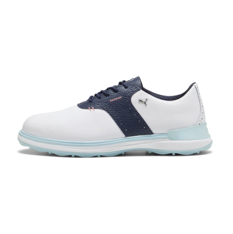 White Saddle-Style Low-Top Sneakers with Navy or White Panels