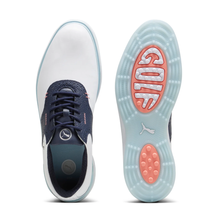 White Saddle-Style Low-Top Sneakers with Navy or White Panels