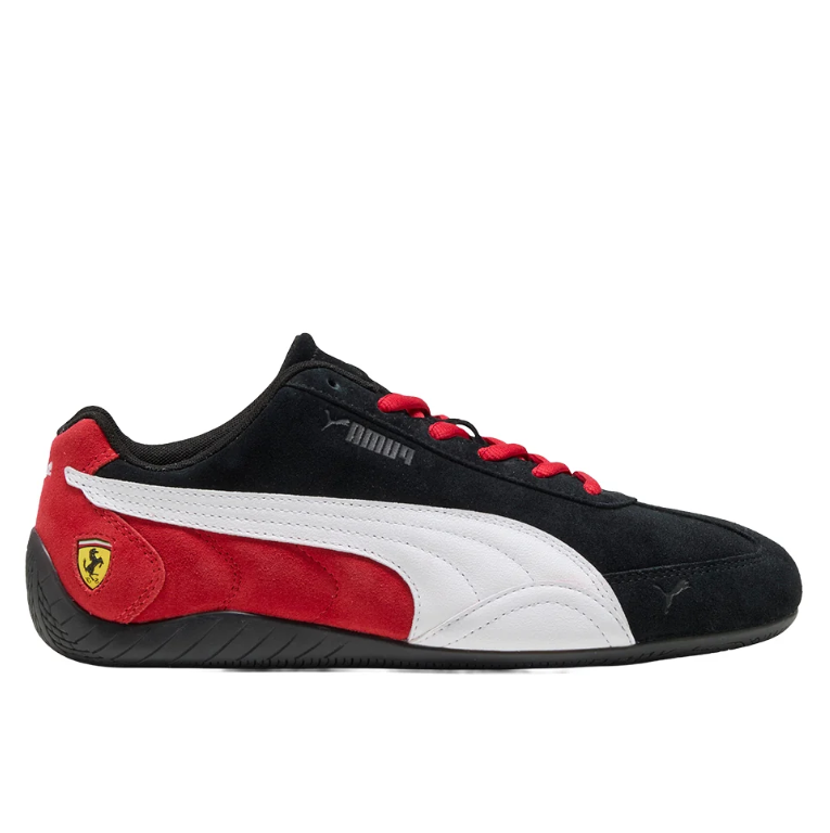 Black, Red & White Slim Low-Top Sneakers with Wraparound Sole