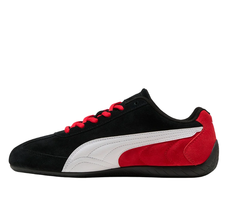 Black, Red & White Slim Low-Top Sneakers with Wraparound Sole