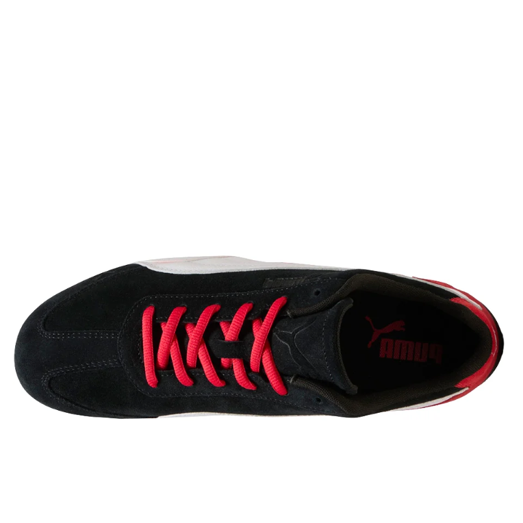 Black, Red & White Slim Low-Top Sneakers with Wraparound Sole