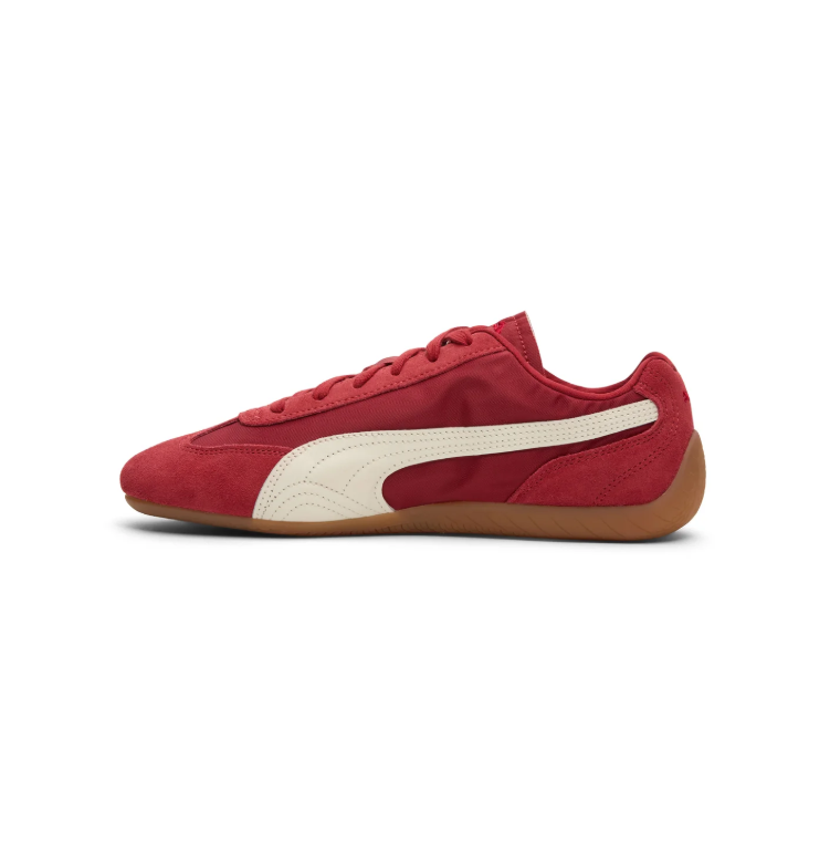 Red & Cream Slim Low-Top Sneakers with Tan Gum Sole