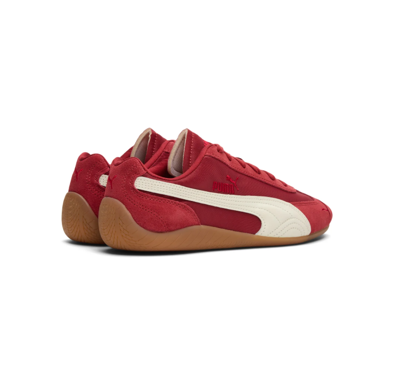 Red & Cream Slim Low-Top Sneakers with Tan Gum Sole