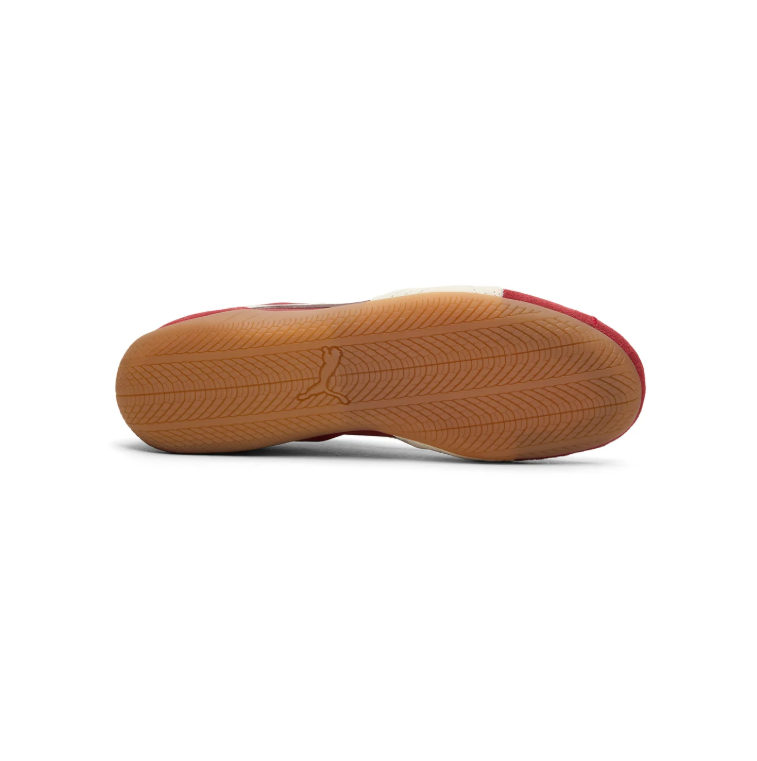 Red & Cream Slim Low-Top Sneakers with Tan Gum Sole