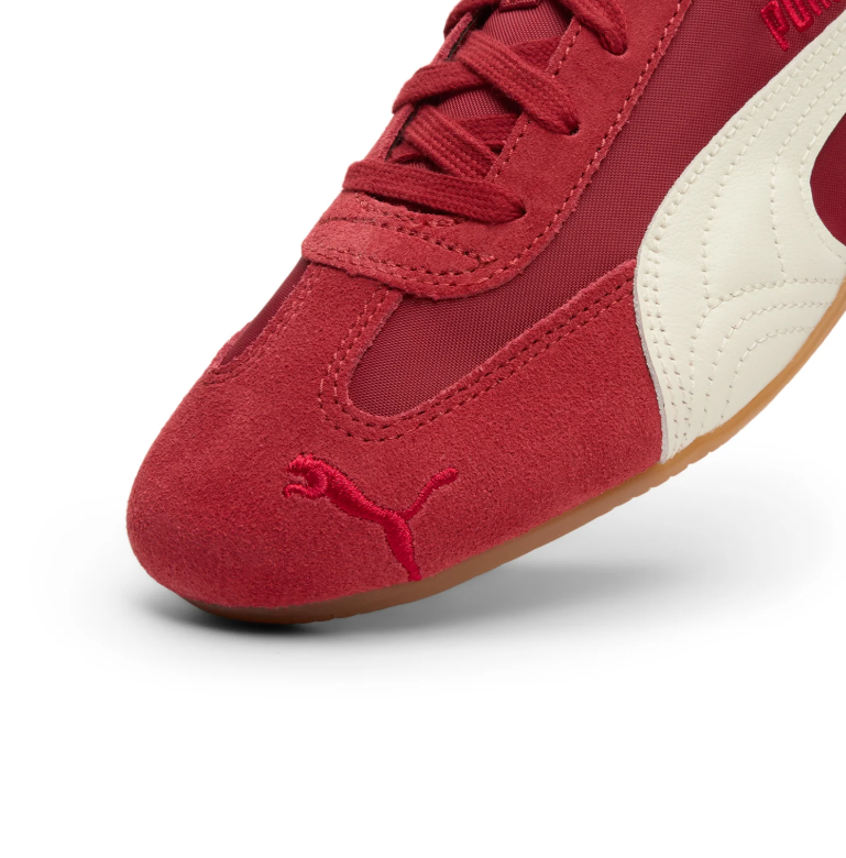 Red & Cream Slim Low-Top Sneakers with Tan Gum Sole