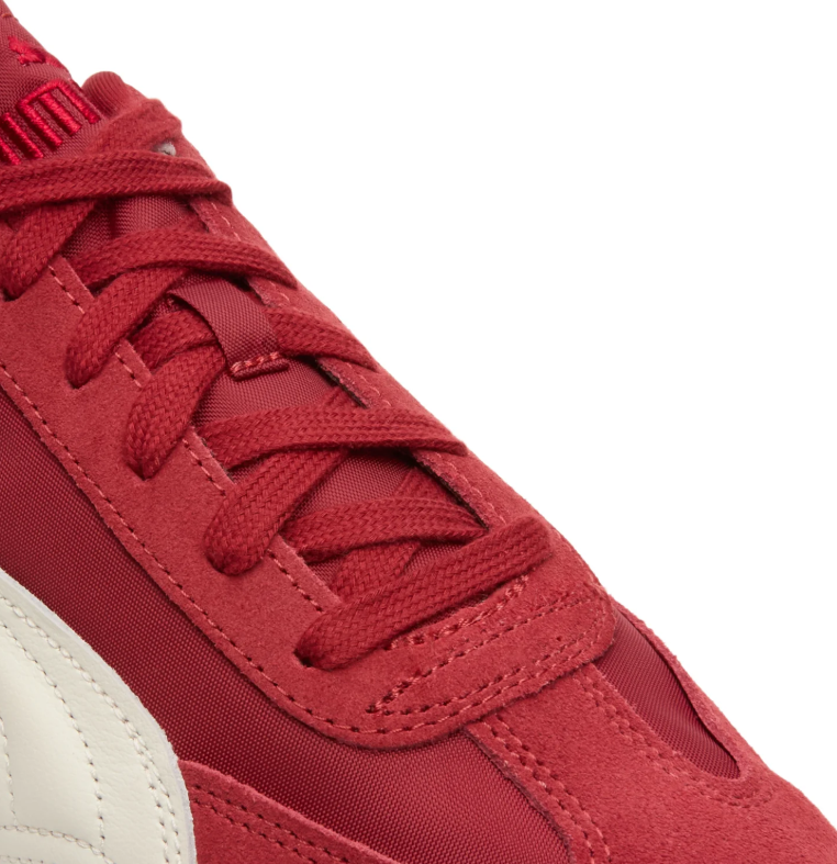 Red & Cream Slim Low-Top Sneakers with Tan Gum Sole