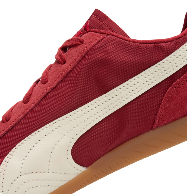 Red & Cream Slim Low-Top Sneakers with Tan Gum Sole