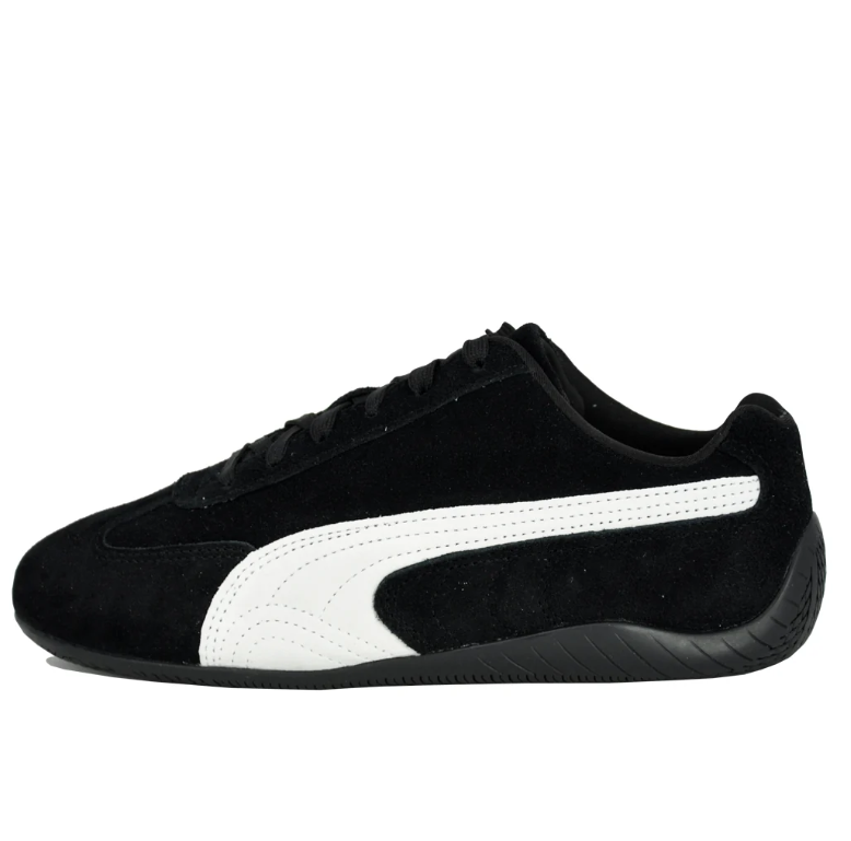 Black & White Slim Low-Top Sneakers with Gold-Tone Details