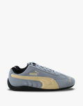 Light Blue-Gray & Pale Yellow Slim Low-Top Sneakers with Black Sole