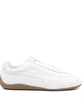 White Slim Low-Top Sneakers with Tan Wraparound Sole