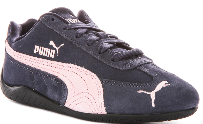 Dark Navy & Pale Pink Slim Low-Top Sneakers with Black Sole