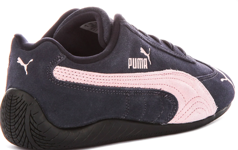 Dark Navy & Pale Pink Slim Low-Top Sneakers with Black Sole