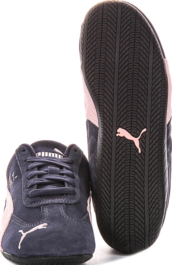 Dark Navy & Pale Pink Slim Low-Top Sneakers with Black Sole