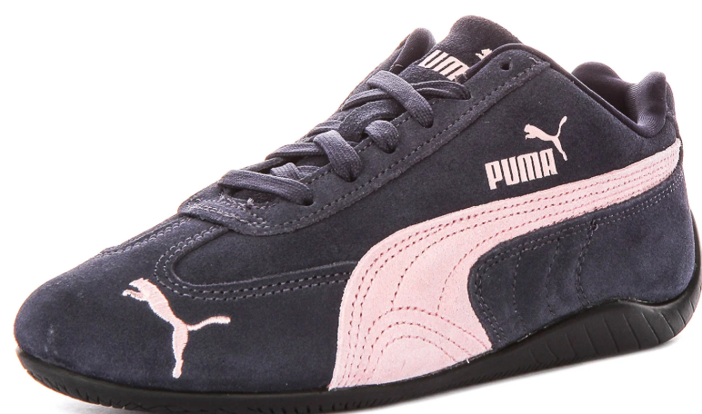 Dark Navy & Pale Pink Slim Low-Top Sneakers with Black Sole