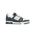 Louis Vuitton Navy & White Monogram Low-Top Court Sneakers