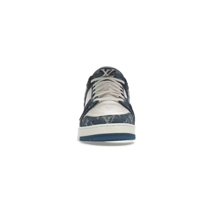 Louis Vuitton Navy & White Monogram Low-Top Court Sneakers