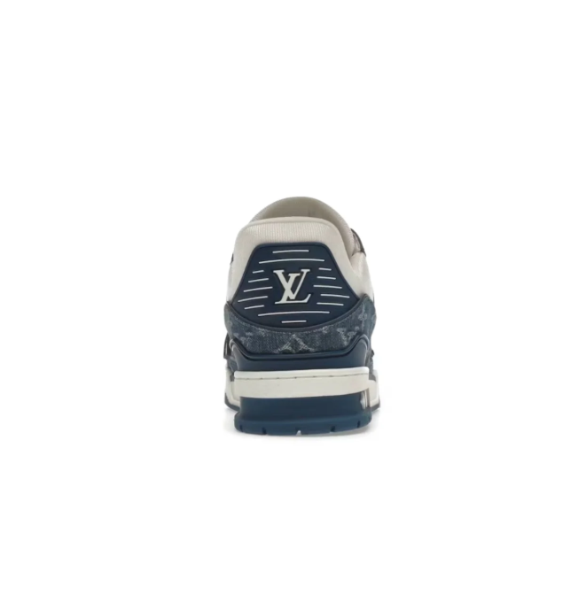 Louis Vuitton Navy & White Monogram Low-Top Court Sneakers