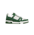 Louis Vuitton Green & White Monogram Low-Top Court Sneakers