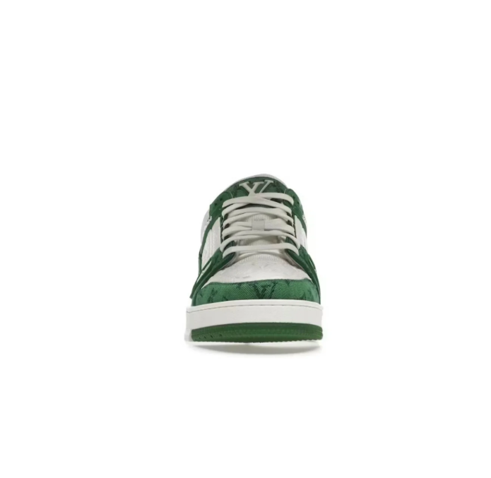 Louis Vuitton Green & White Monogram Low-Top Court Sneakers