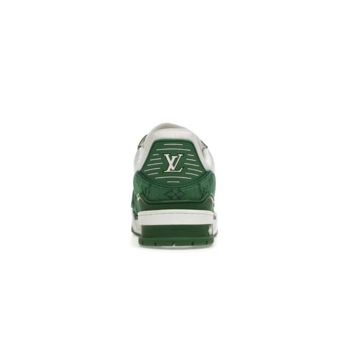 Louis Vuitton Green & White Monogram Low-Top Court Sneakers