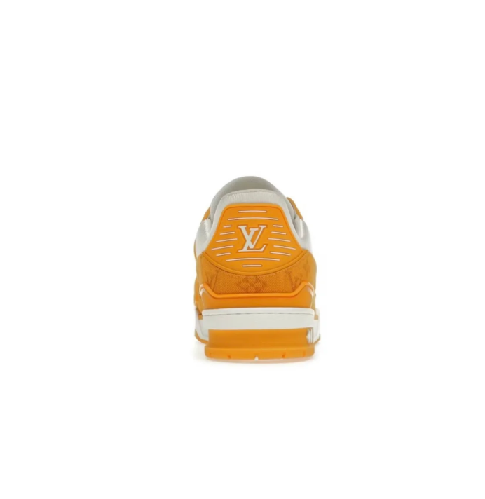 Louis Vuitton Orange & White Monogram Low-Top Court Sneakers