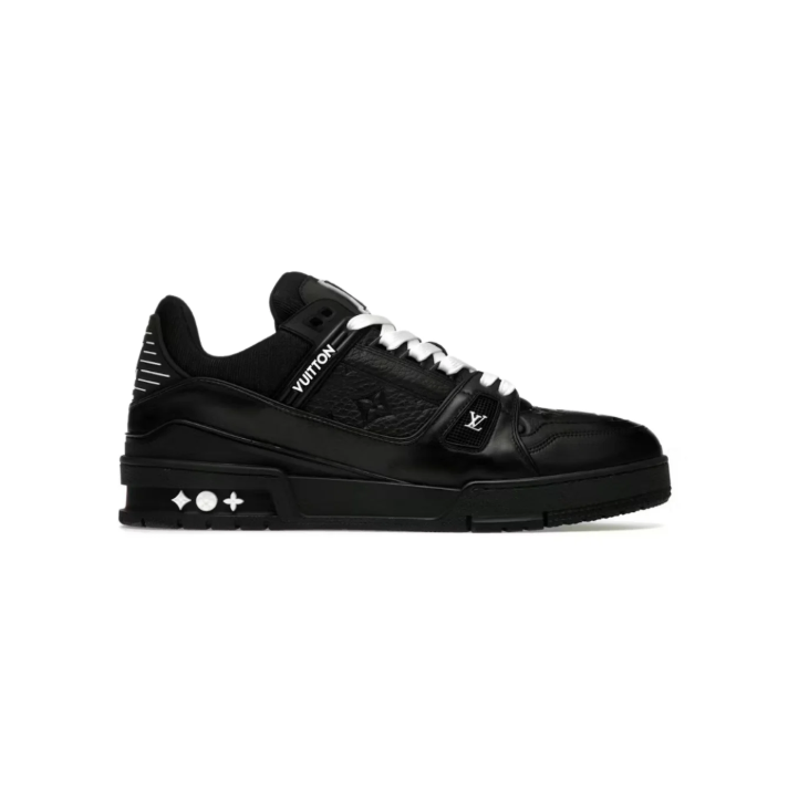 Louis Vuitton Black Low-Top Court Sneakers with White Laces