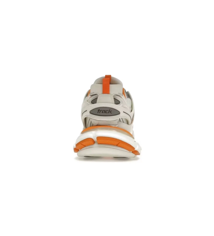 Balenciaga White & Gray Chunky Sneakers with Orange Accents