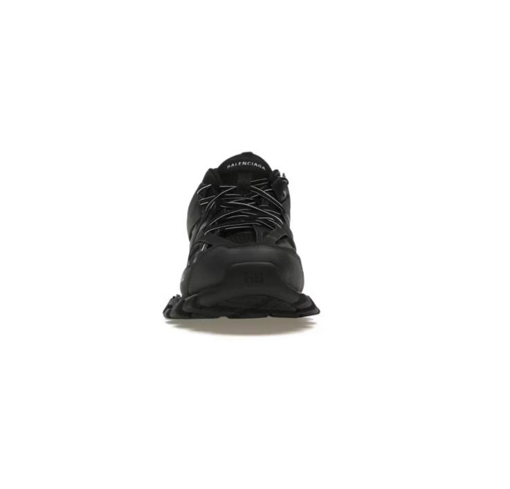 Balenciaga Black Layered Chunky Sneakers with Silver-Tone Accents