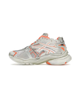 Balenciaga White & Silver-Tone Layered Sneakers with Orange Accents