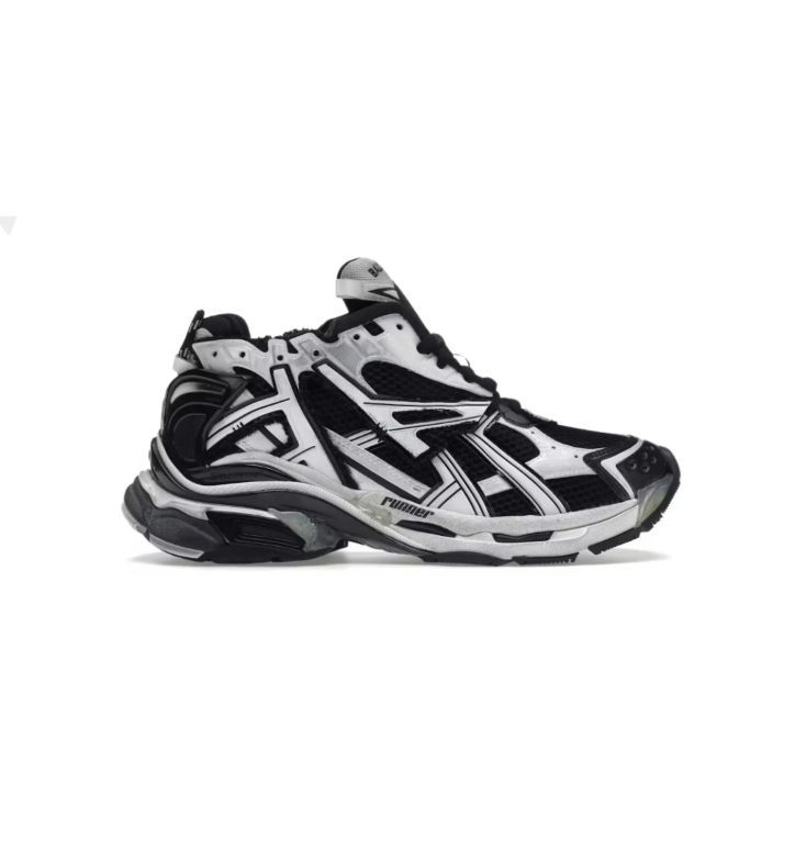 Balenciaga Black & White Layered Sneakers with Chunky Sculpted Sole