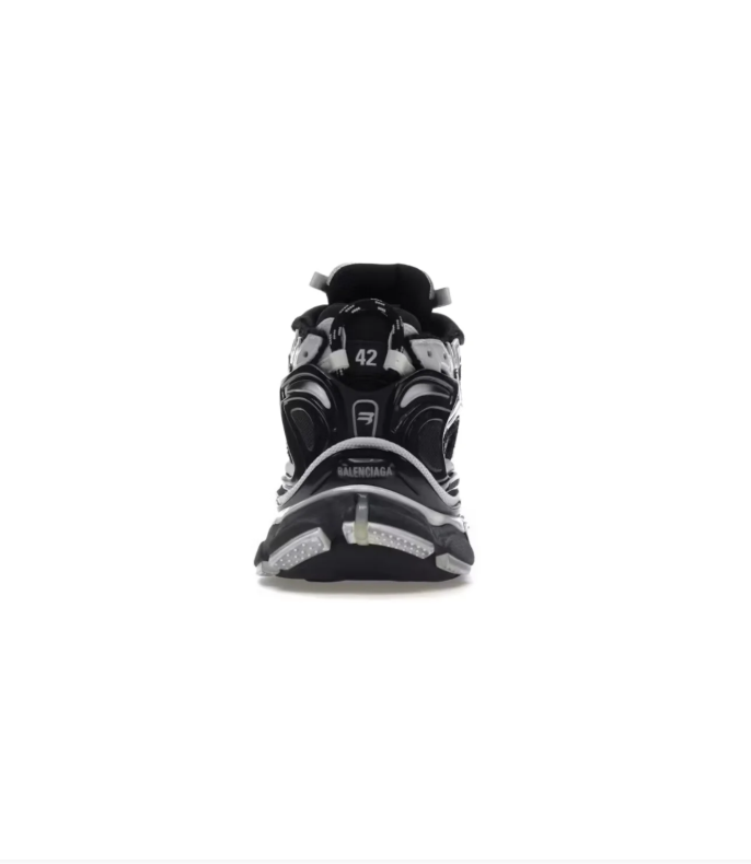 Balenciaga Black & White Layered Sneakers with Chunky Sculpted Sole