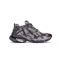 Balenciaga Gray & Burgundy Layered Sneakers with Silver-Tone Accents
