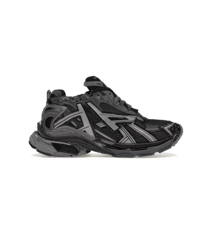 Balenciaga Black & Charcoal Gray Layered Sneakers with Sculpted Sole