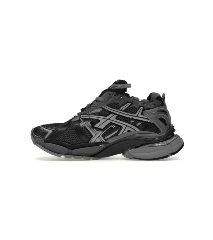 Balenciaga Black & Charcoal Gray Layered Sneakers with Sculpted Sole