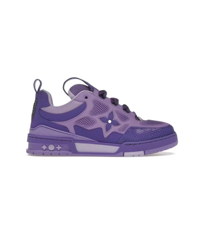 Louis Vuitton Purple & Lavender Low-Top Sneakers with Floral Details