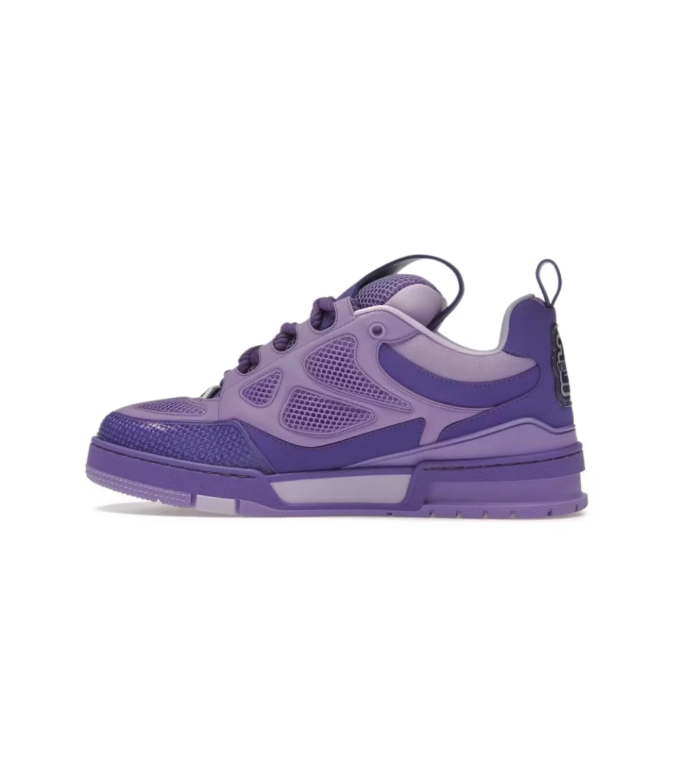 Louis Vuitton Purple & Lavender Low-Top Sneakers with Floral Details