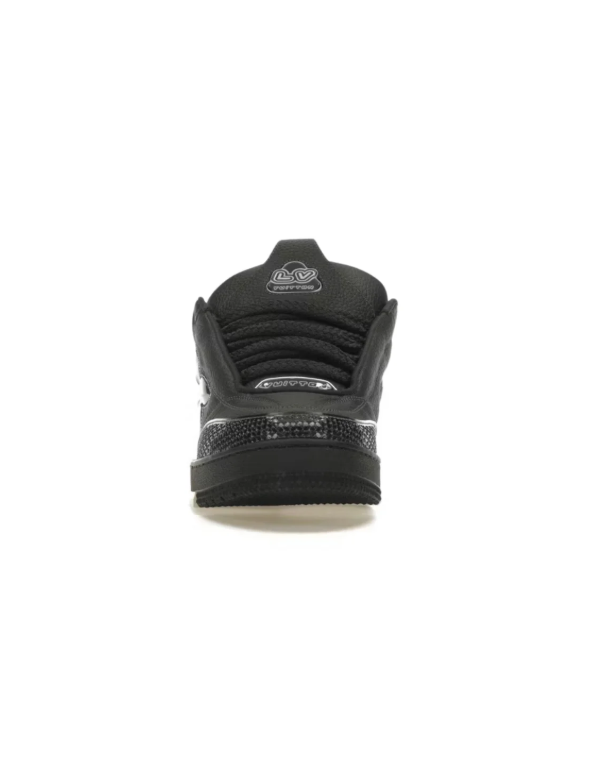 Louis Vuitton Black Low-Top Sneakers with Tonal Floral Details