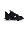 Louis Vuitton Black & White Low-Top Sneakers with Floral Details