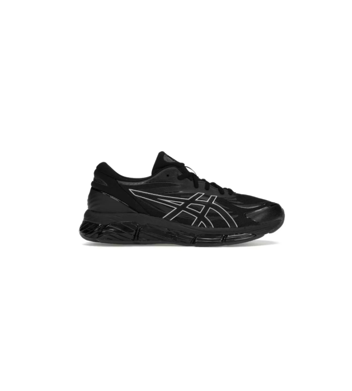 ASICS Black Low-Top Sneakers with Silver-Outline Stripes