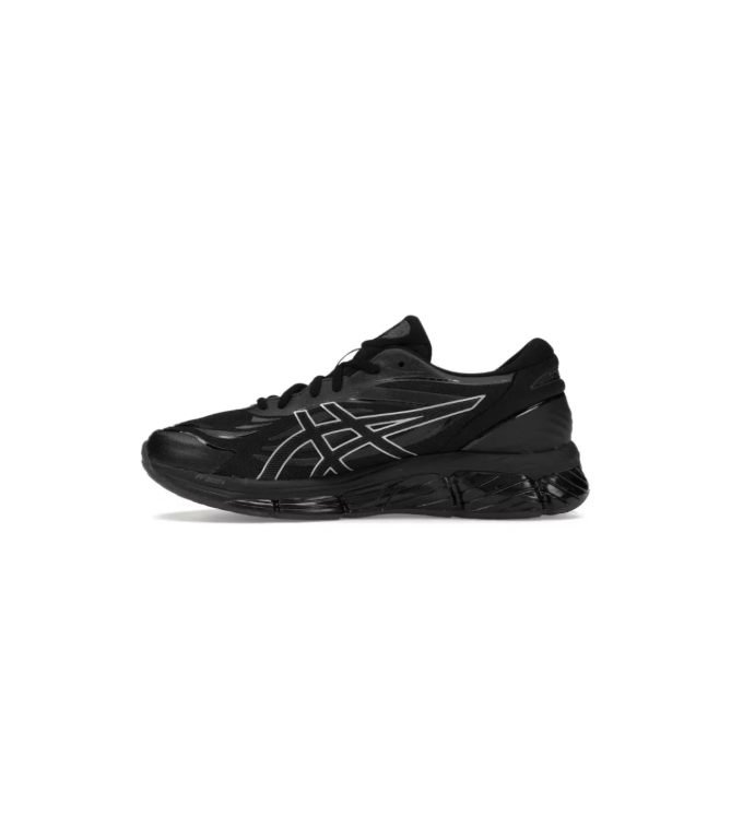 ASICS Black Low-Top Sneakers with Silver-Outline Stripes