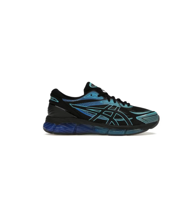 ASICS Black Low-Top Sneakers with Teal and Blue Accents