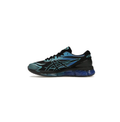ASICS Black Low-Top Sneakers with Teal and Blue Accents