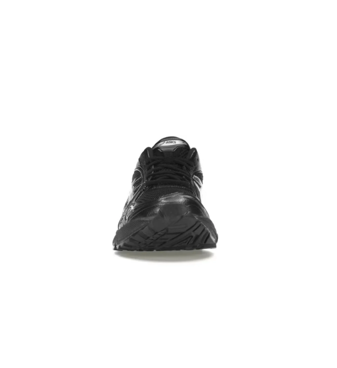 ASICS Black Mesh Low-Top Sneakers with Silver-Outline Stripes