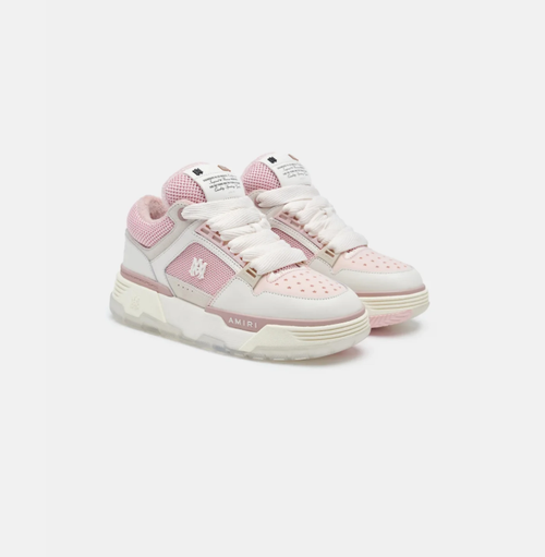 AMIRI MA-1 White and Pink Low-Top Sneakers